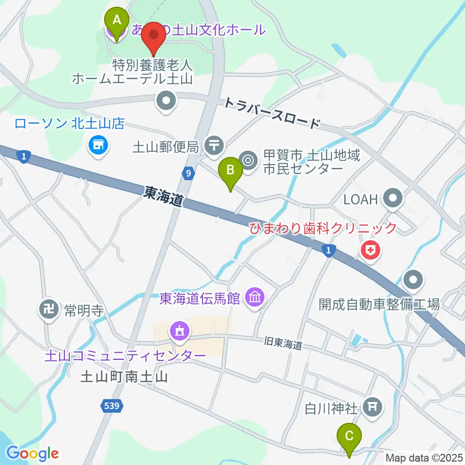 甲賀市土山歴史民俗資料館周辺の駐車場・コインパーキング一覧地図