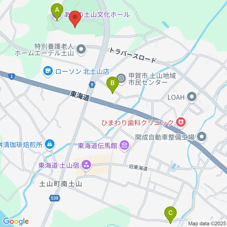 甲賀市土山歴史民俗資料館周辺の駐車場・コインパーキング一覧地図
