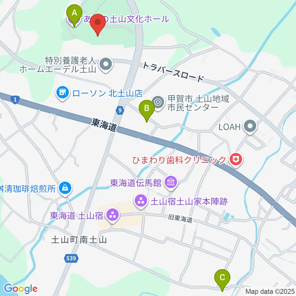 甲賀市土山歴史民俗資料館周辺の駐車場・コインパーキング一覧地図