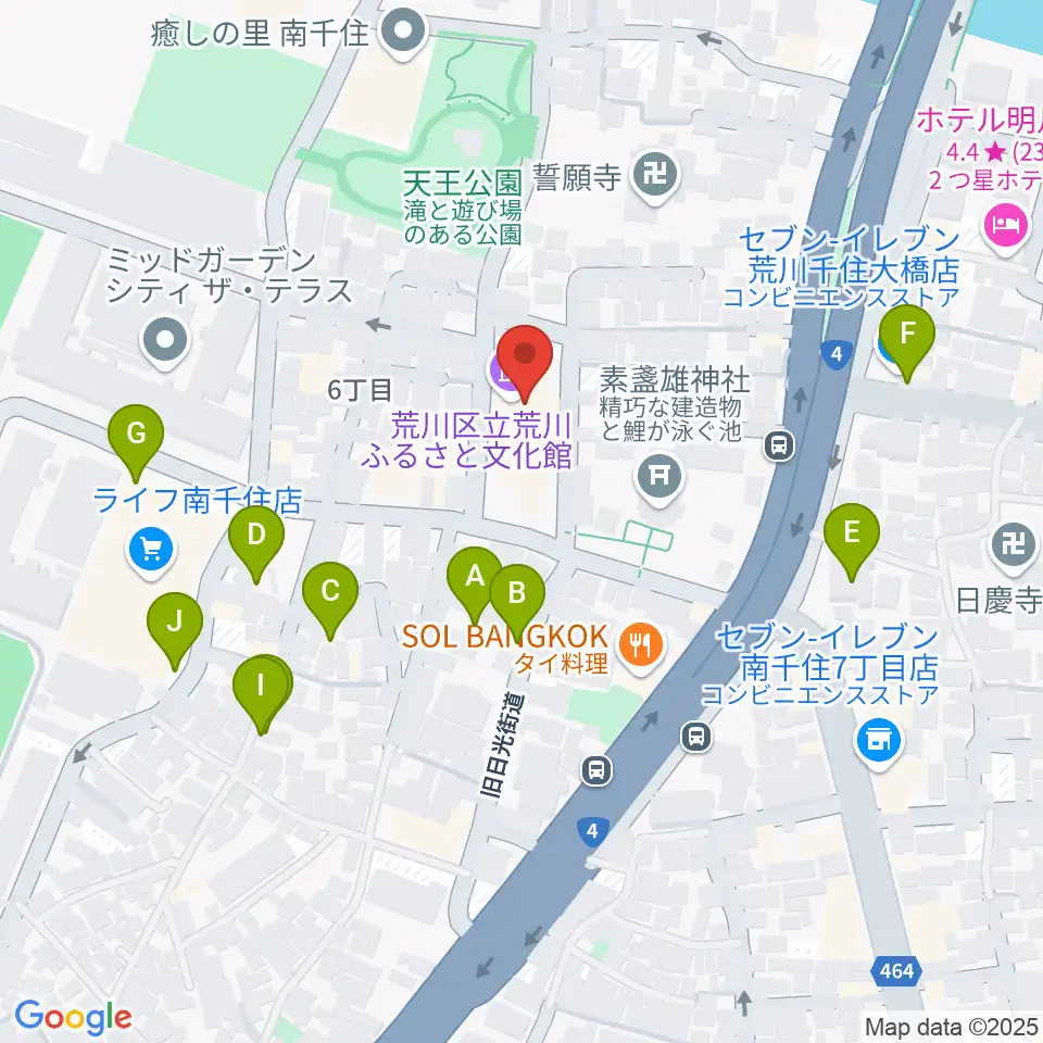 荒川ふるさと文化館周辺の駐車場・コインパーキング一覧地図