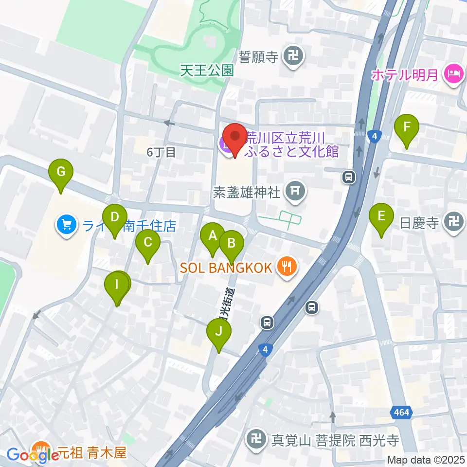 荒川ふるさと文化館周辺の駐車場・コインパーキング一覧地図