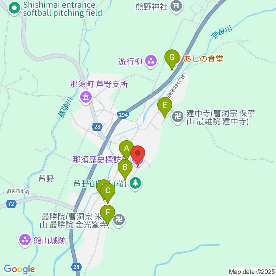 那須歴史探訪館周辺の駐車場・コインパーキング一覧地図