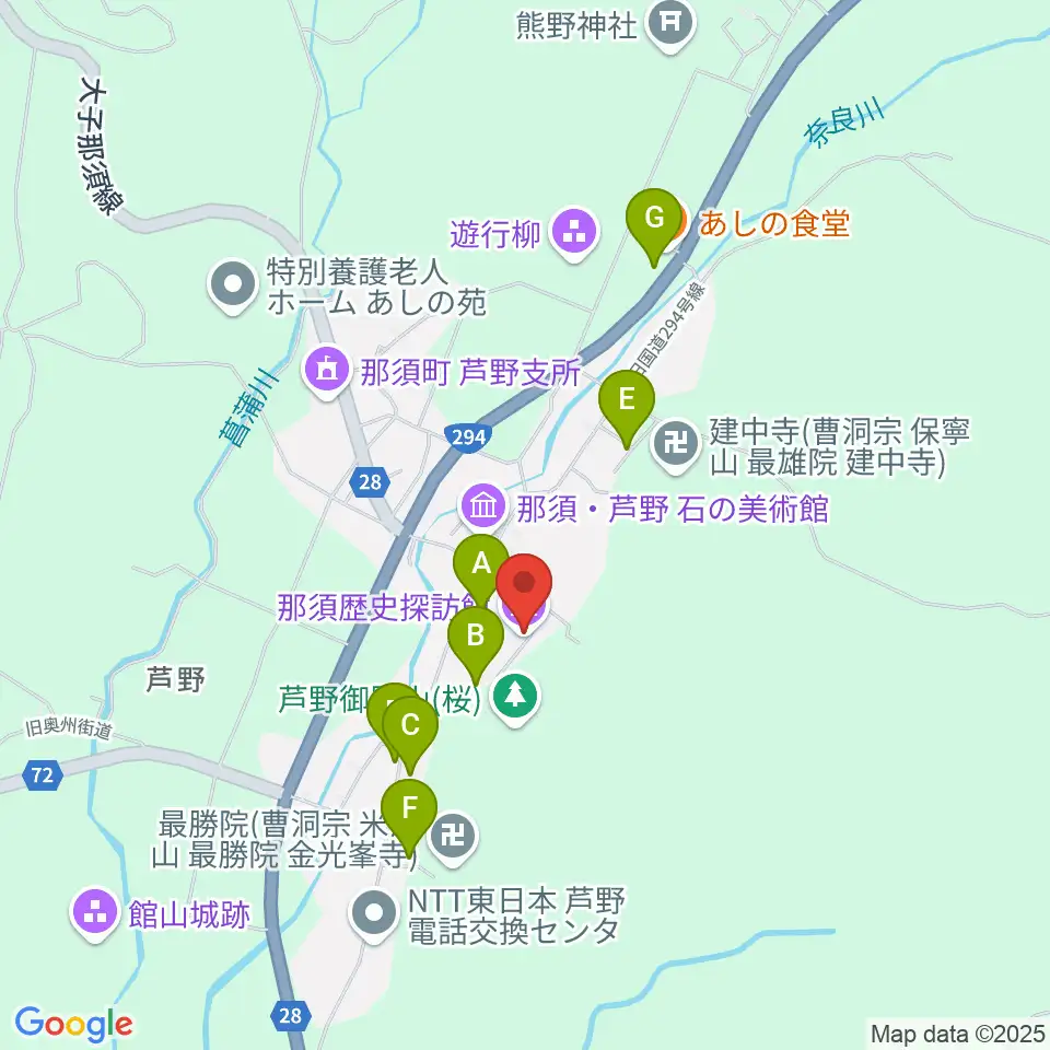 那須歴史探訪館周辺の駐車場・コインパーキング一覧地図
