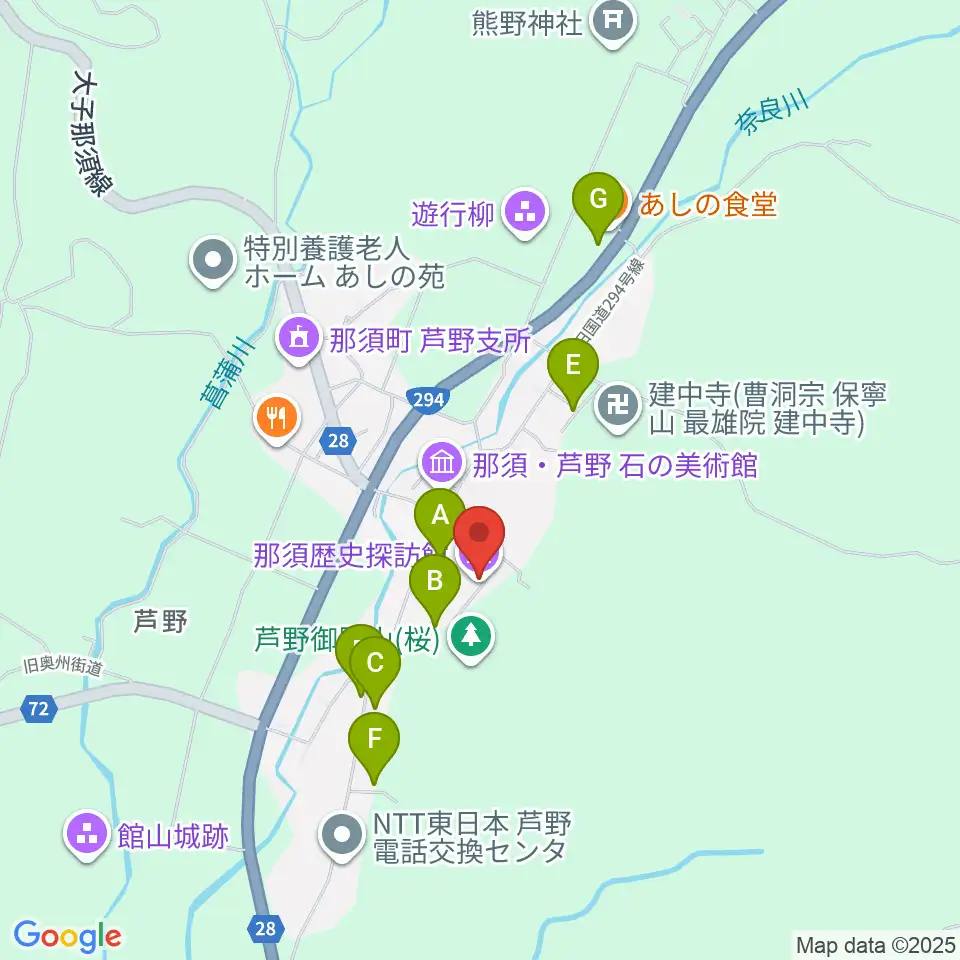 那須歴史探訪館周辺の駐車場・コインパーキング一覧地図