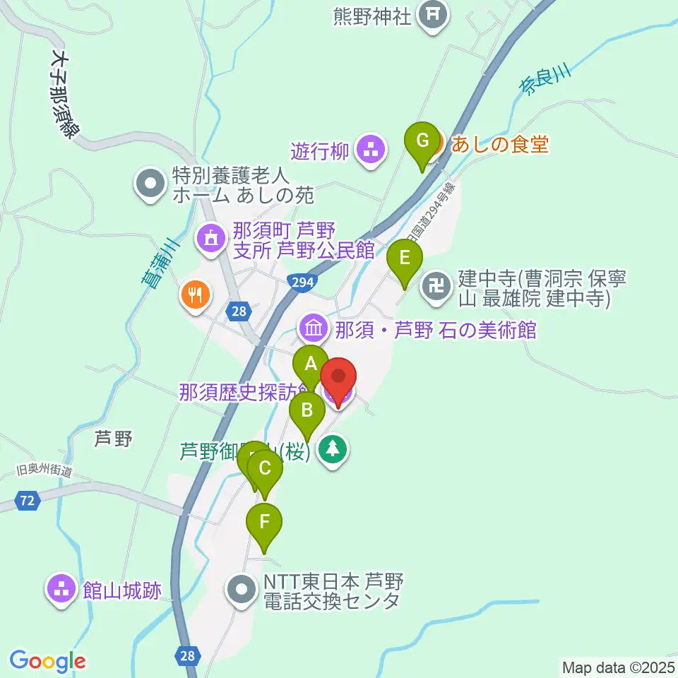 那須歴史探訪館周辺の駐車場・コインパーキング一覧地図