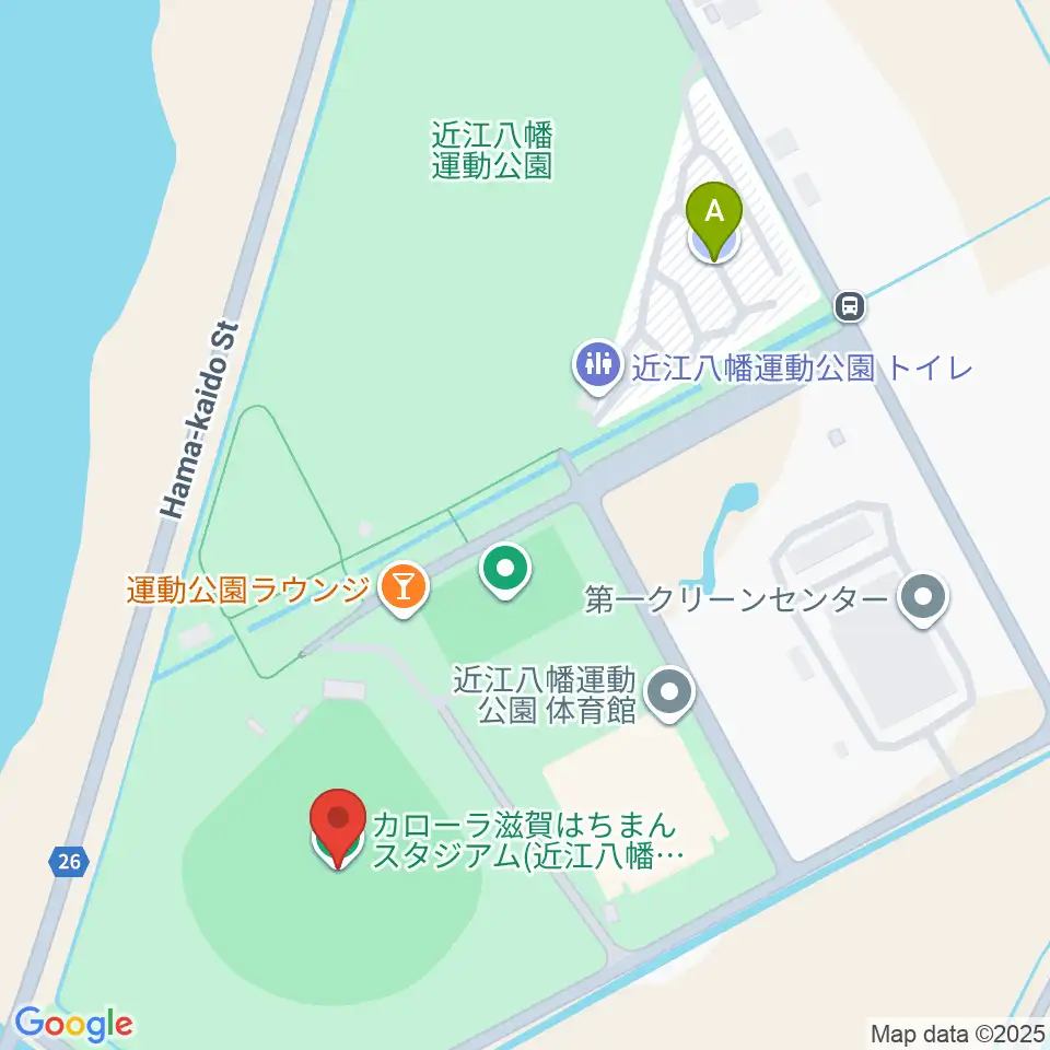 カローラ滋賀はちまんスタジアム周辺の駐車場・コインパーキング一覧地図