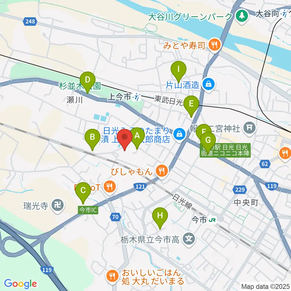 日光市歴史民俗資料館・二宮尊徳記念館周辺の駐車場・コインパーキング一覧地図