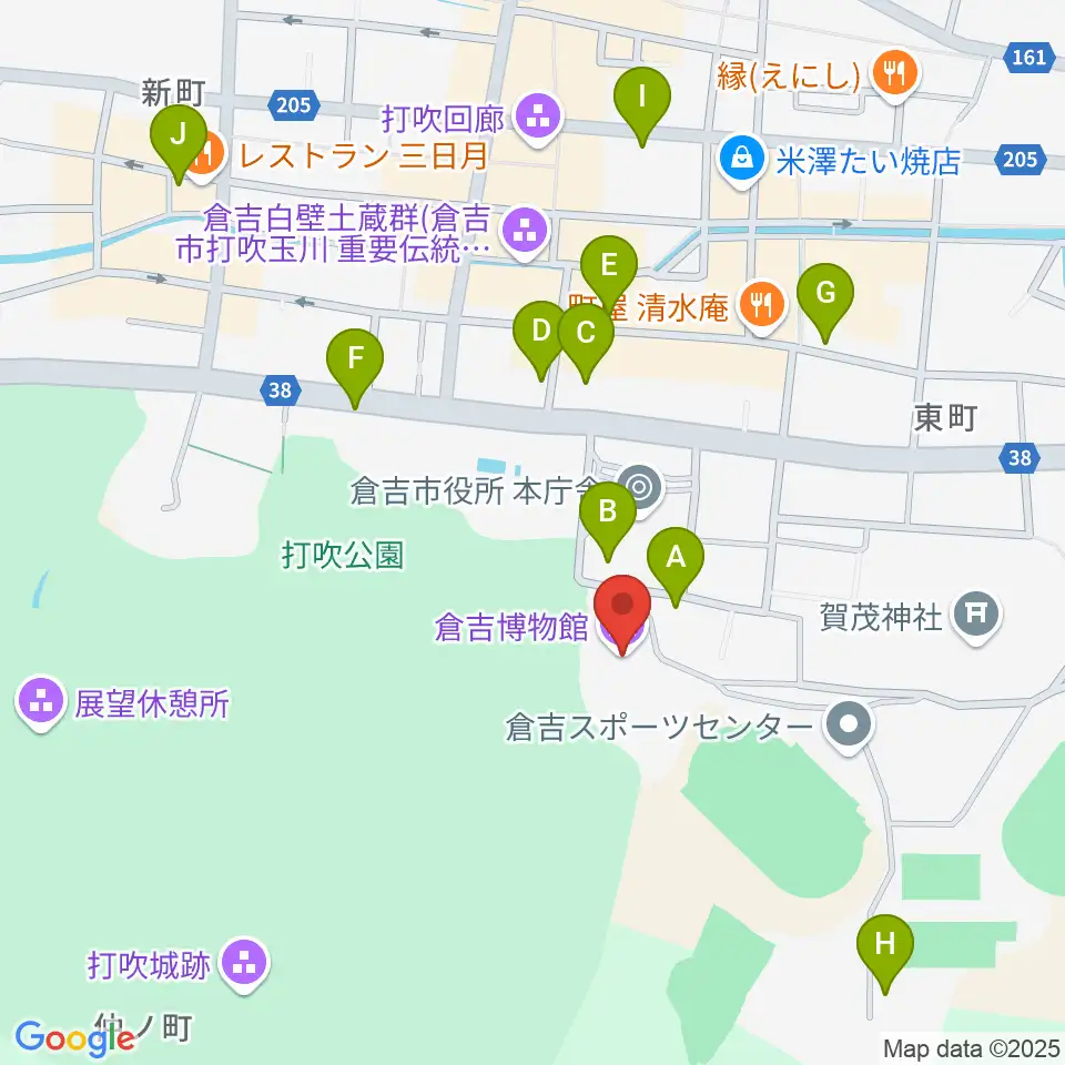 倉吉博物館周辺の駐車場・コインパーキング一覧地図