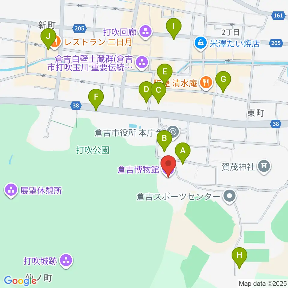 倉吉博物館周辺の駐車場・コインパーキング一覧地図