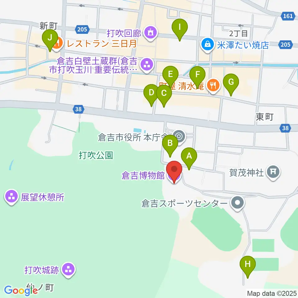 倉吉博物館周辺の駐車場・コインパーキング一覧地図