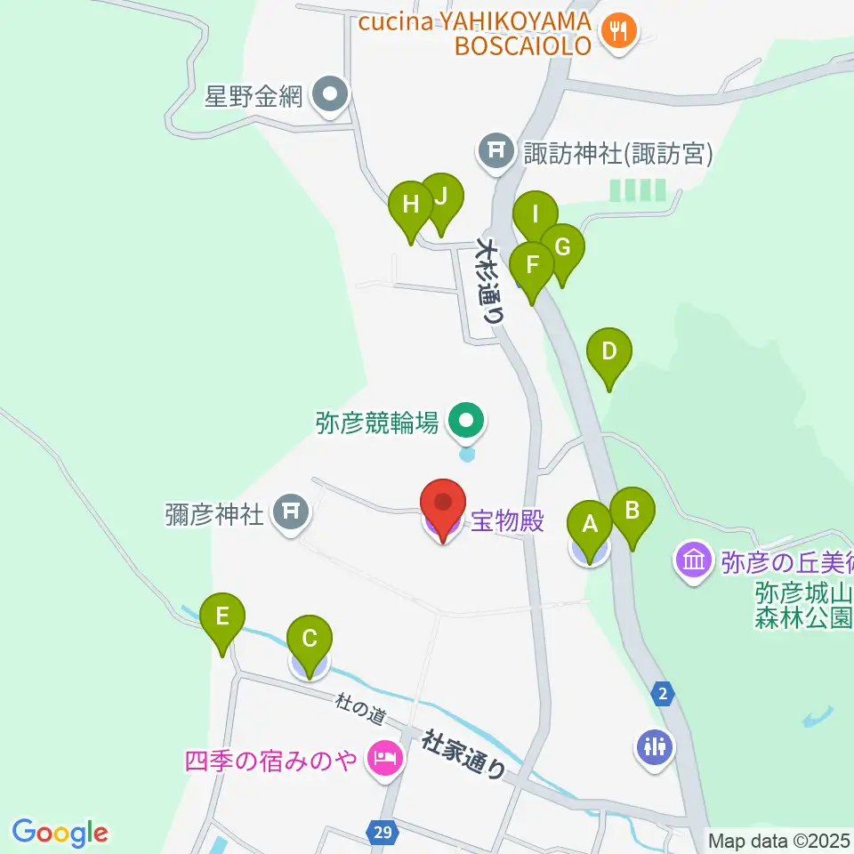 彌彦神社宝物殿周辺の駐車場・コインパーキング一覧地図