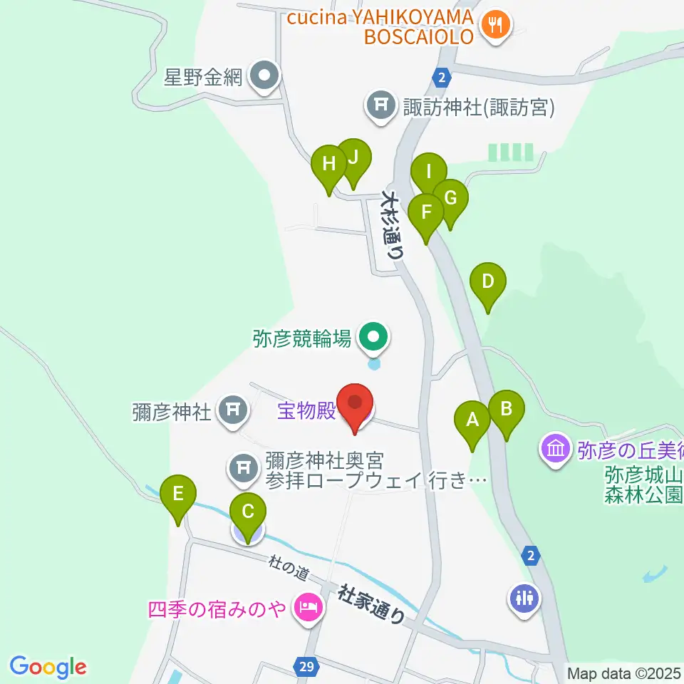彌彦神社宝物殿周辺の駐車場・コインパーキング一覧地図
