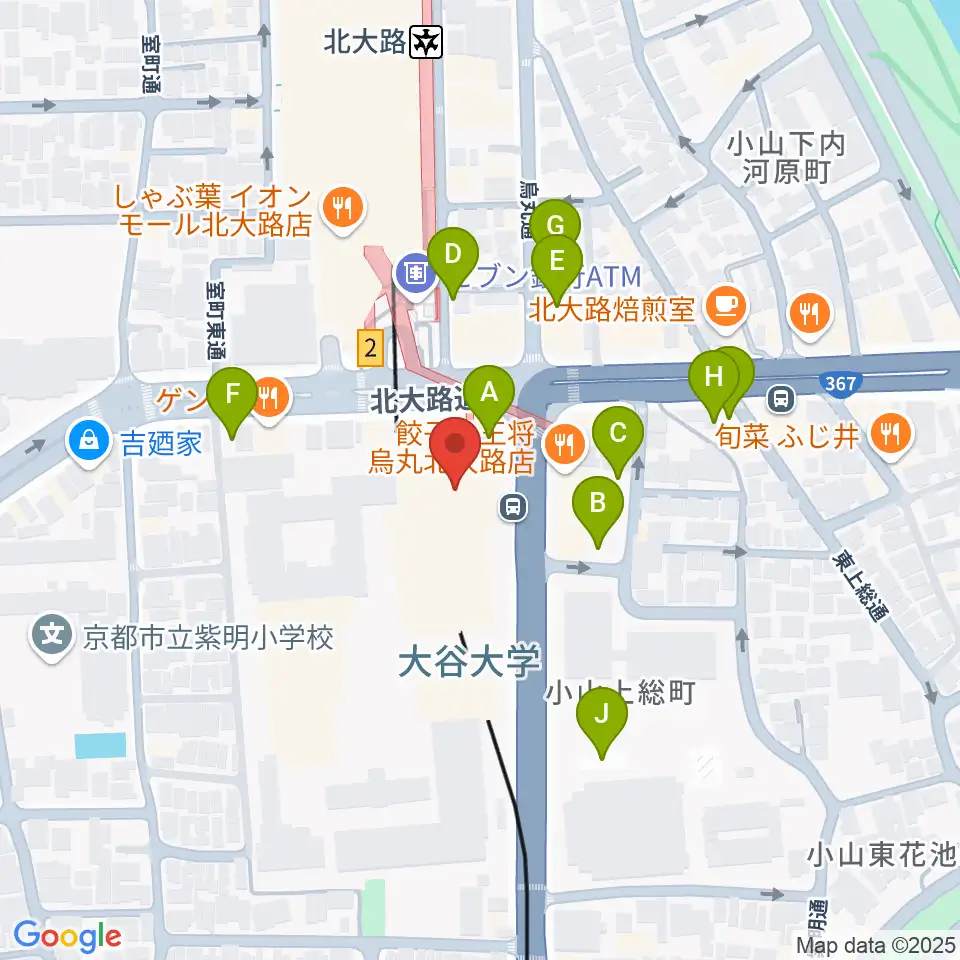 大谷大学博物館周辺の駐車場・コインパーキング一覧地図