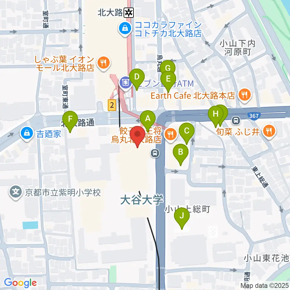 大谷大学博物館周辺の駐車場・コインパーキング一覧地図
