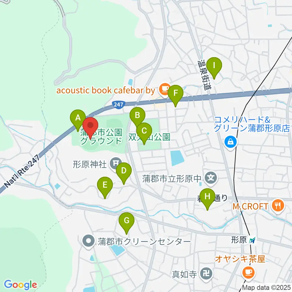 蒲郡市公園グラウンド野球場周辺の駐車場・コインパーキング一覧地図