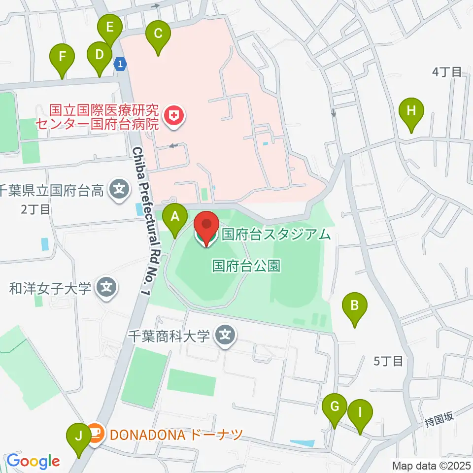 国府台スタジアム周辺の駐車場・コインパーキング一覧地図