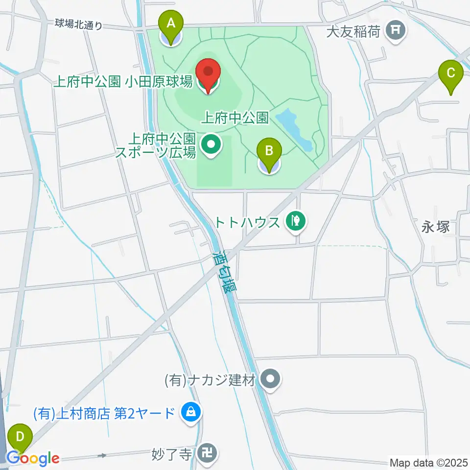 小田原球場周辺の駐車場・コインパーキング一覧地図