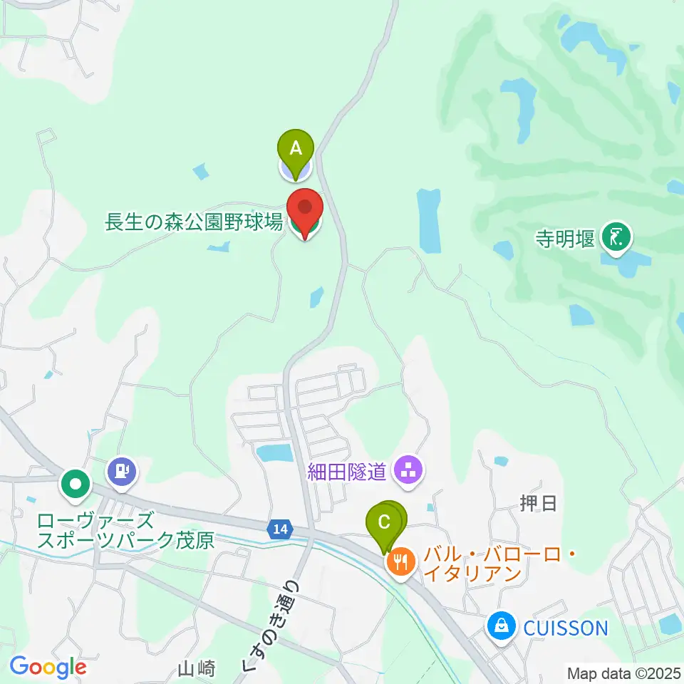 長生の森公園野球場周辺の駐車場・コインパーキング一覧地図