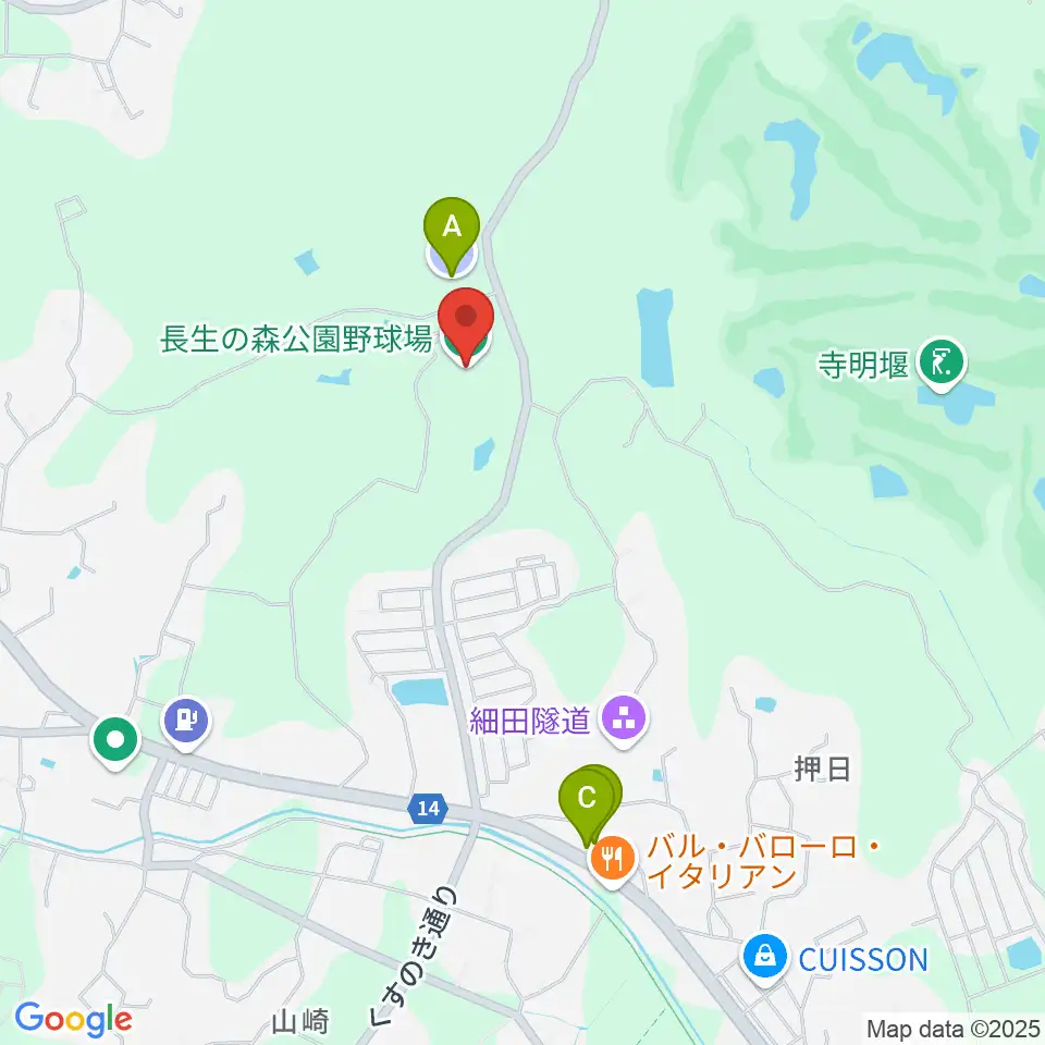 長生の森公園野球場周辺の駐車場・コインパーキング一覧地図
