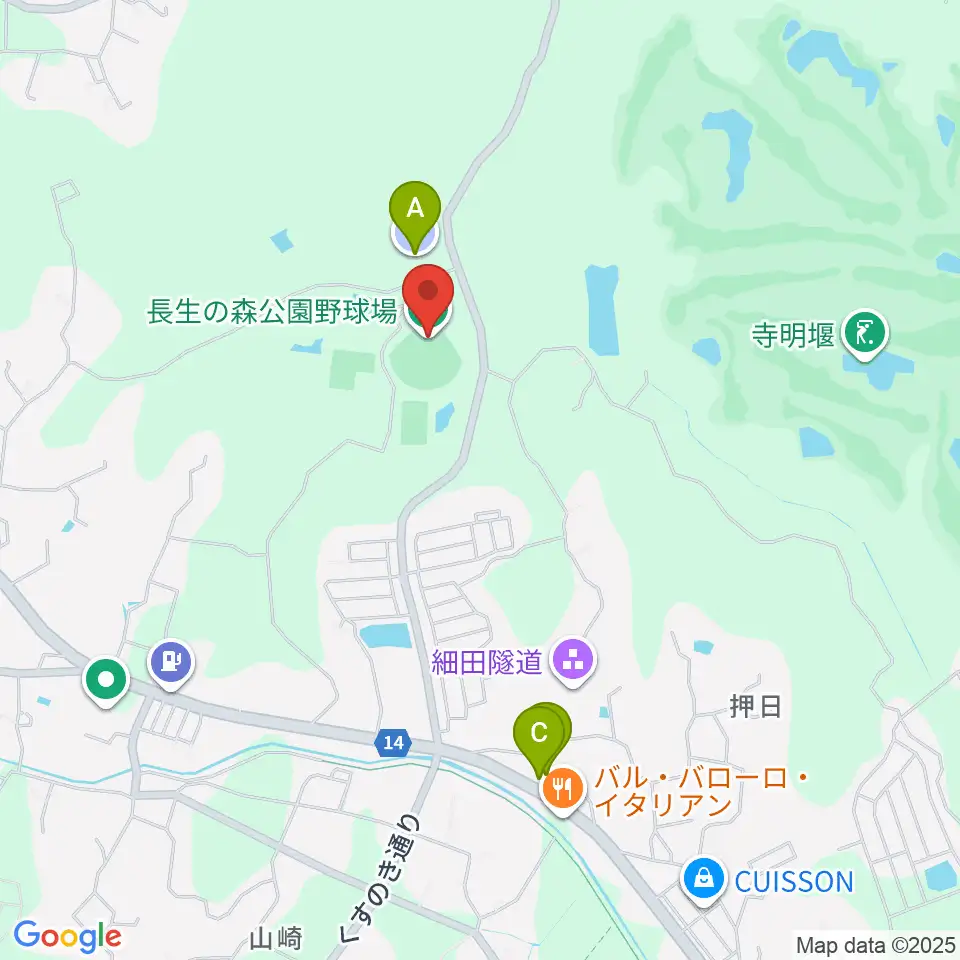 長生の森公園野球場周辺の駐車場・コインパーキング一覧地図