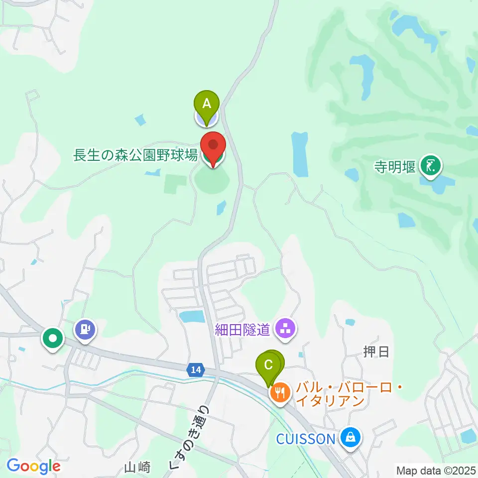 長生の森公園野球場周辺の駐車場・コインパーキング一覧地図