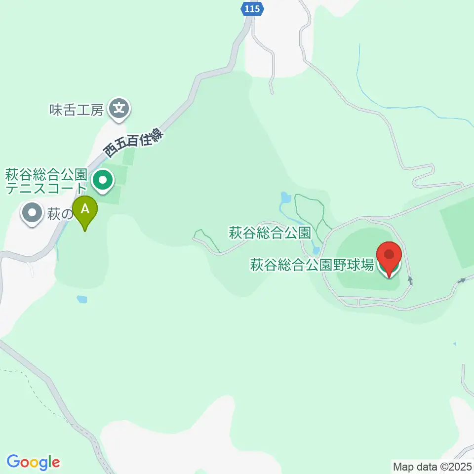 萩谷総合公園野球場周辺の駐車場・コインパーキング一覧地図