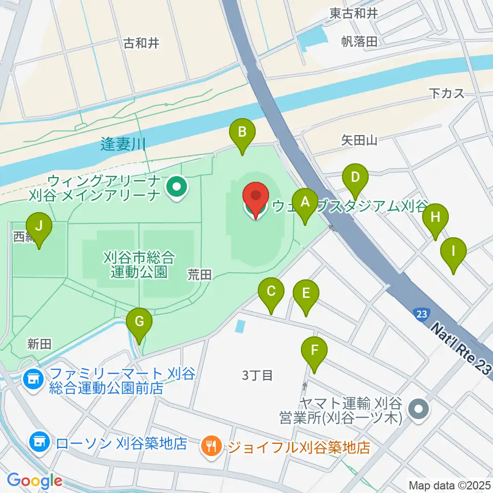 ウェーブスタジアム刈谷周辺の駐車場・コインパーキング一覧地図