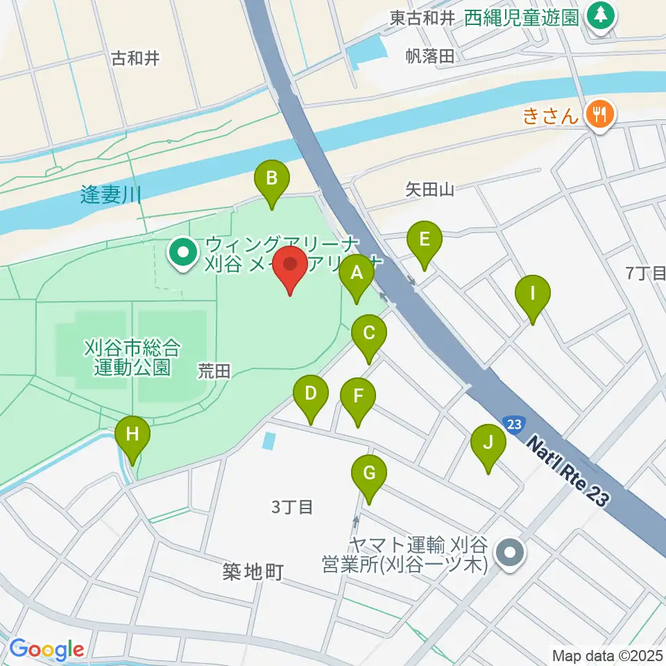 ウェーブスタジアム刈谷周辺の駐車場・コインパーキング一覧地図