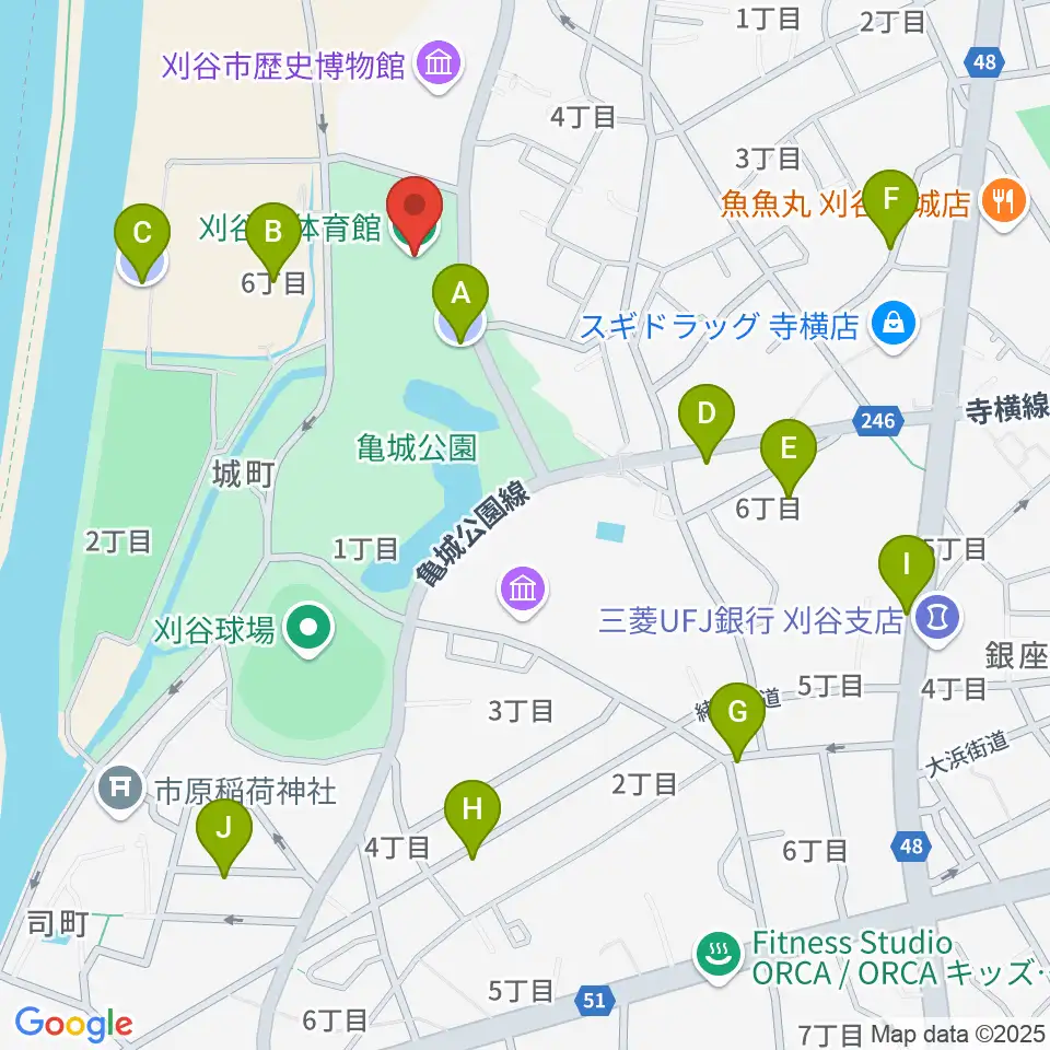 刈谷市体育館周辺の駐車場・コインパーキング一覧地図