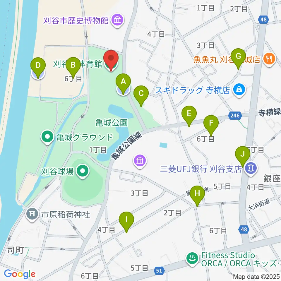 刈谷市体育館周辺の駐車場・コインパーキング一覧地図