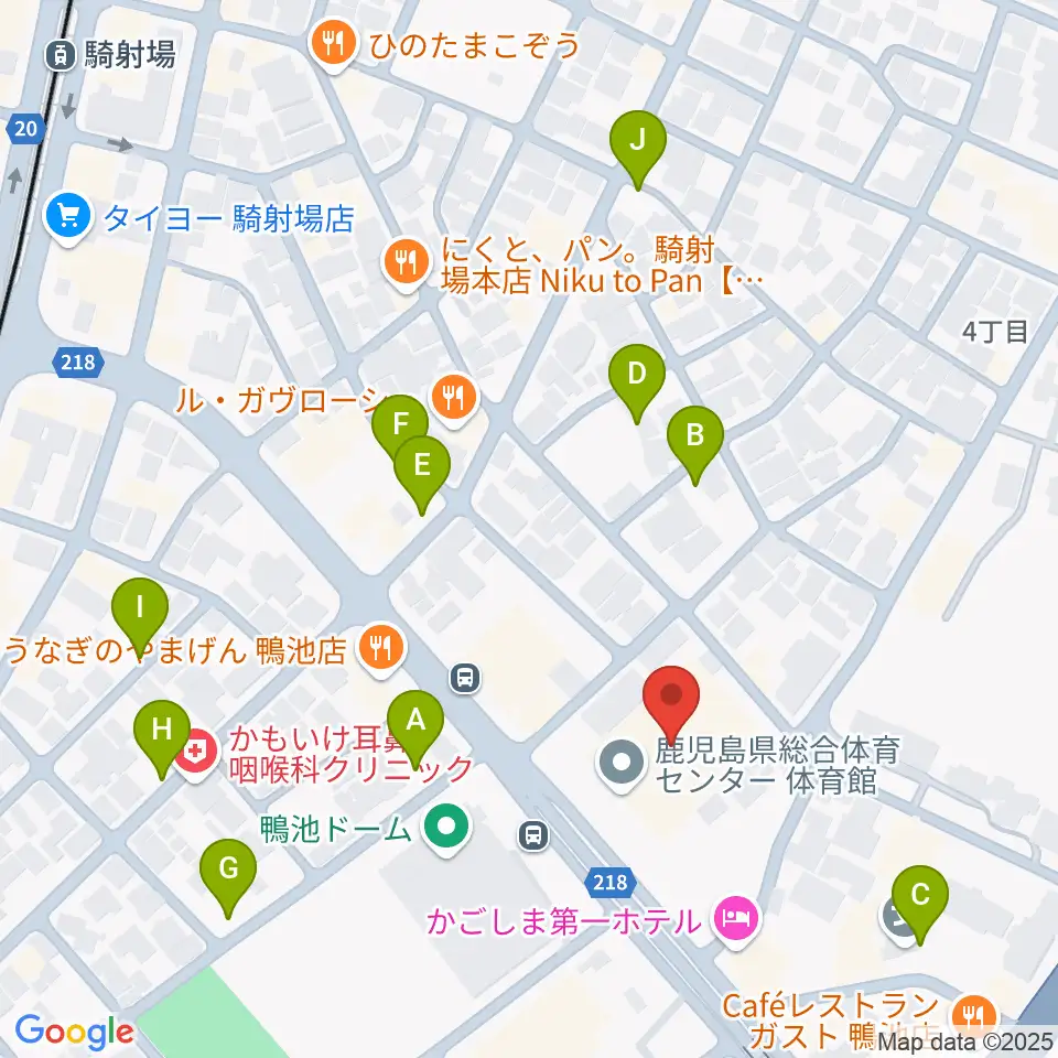 鹿児島県総合体育センター体育館周辺の駐車場・コインパーキング一覧地図