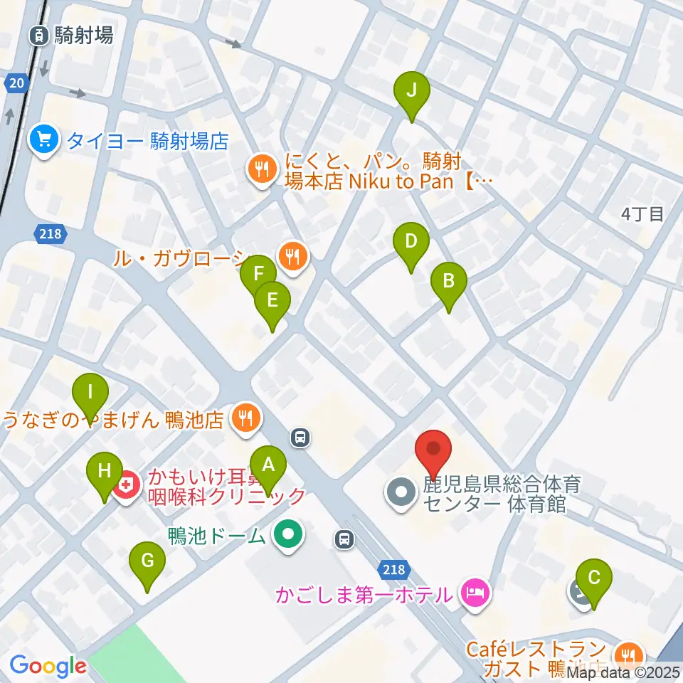 鹿児島県総合体育センター体育館周辺の駐車場・コインパーキング一覧地図