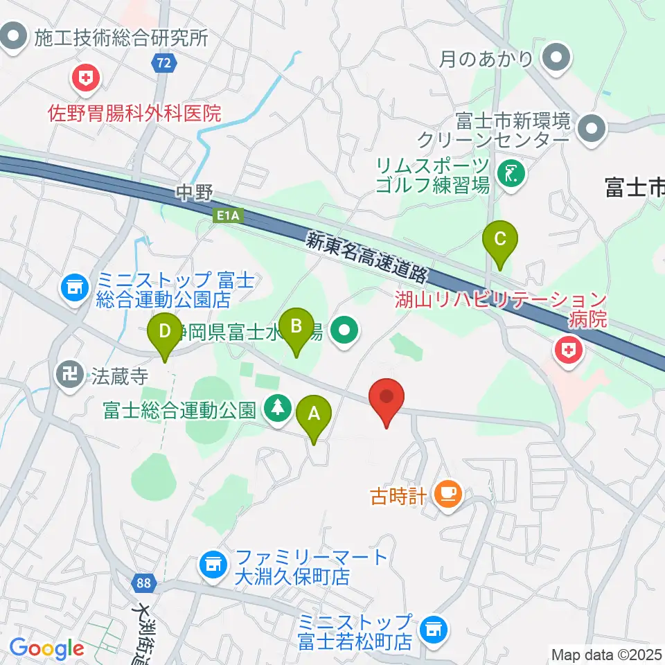 北里アリーナ富士周辺の駐車場・コインパーキング一覧地図