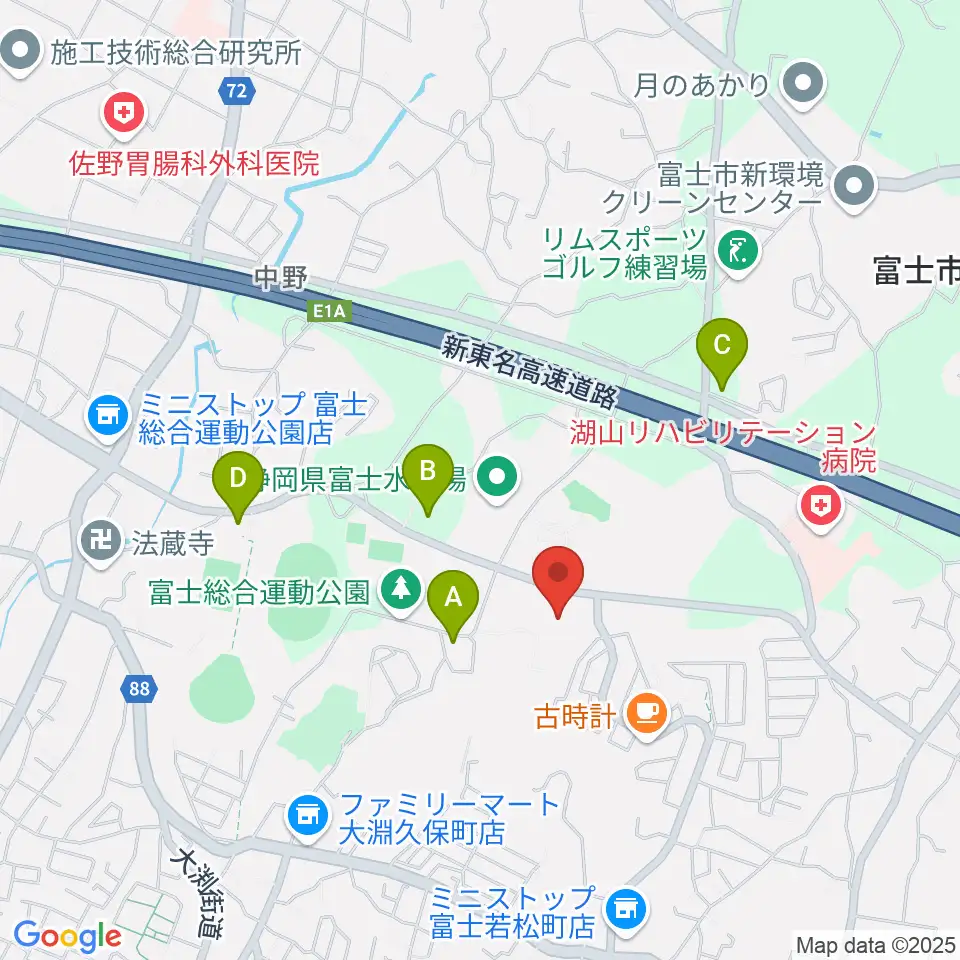 北里アリーナ富士周辺の駐車場・コインパーキング一覧地図