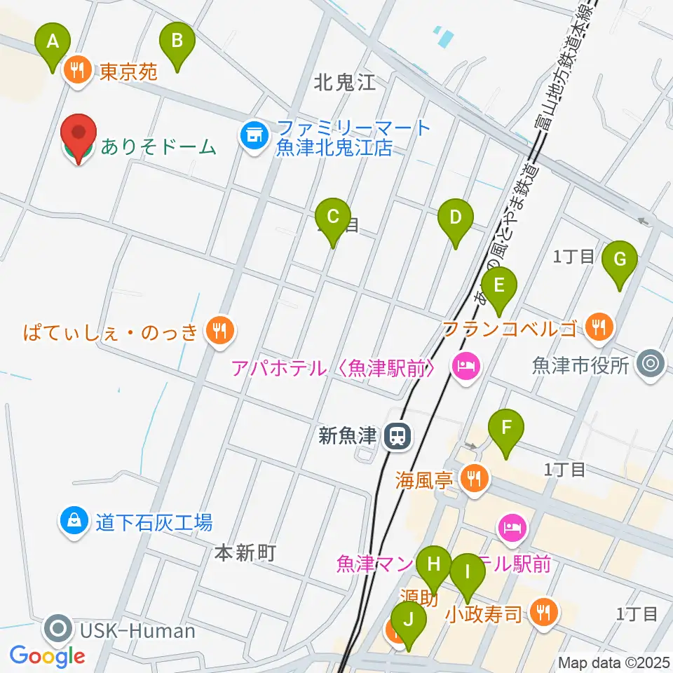 ありそドーム周辺の駐車場・コインパーキング一覧地図