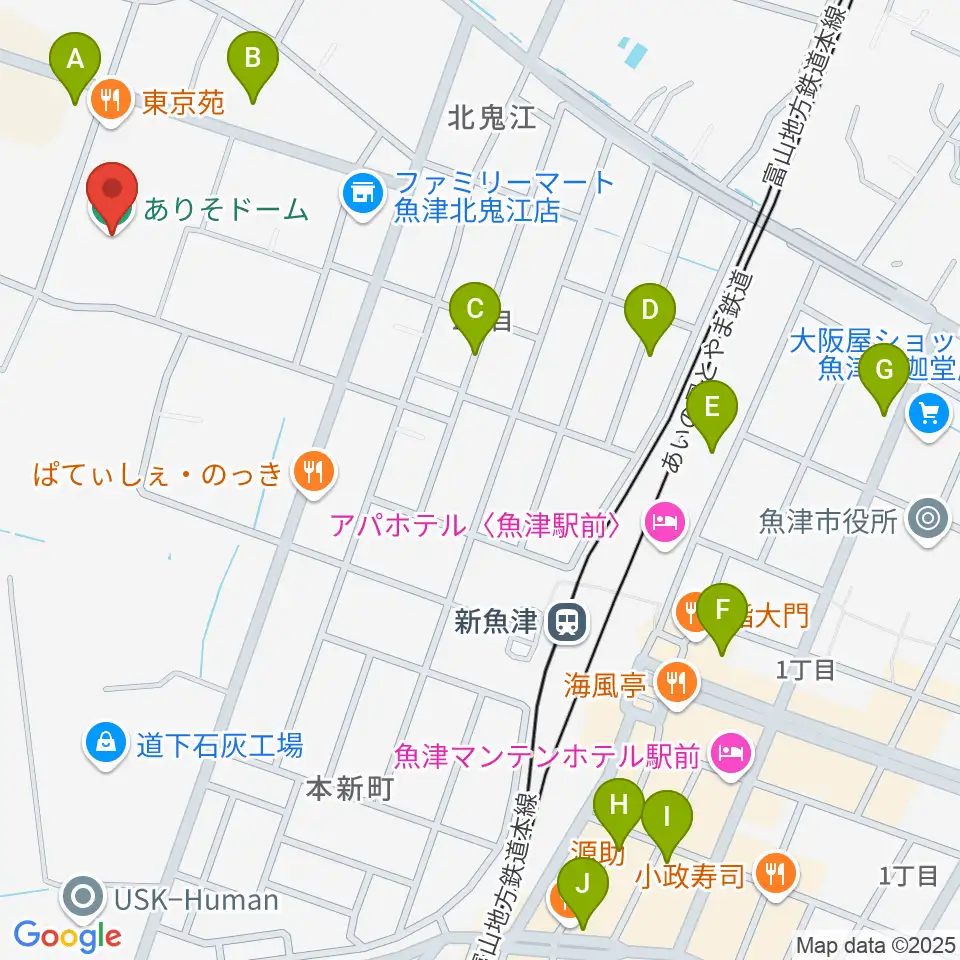 ありそドーム周辺の駐車場・コインパーキング一覧地図
