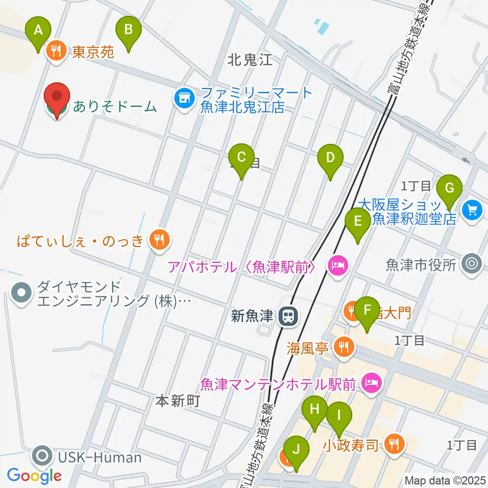 ありそドーム周辺の駐車場・コインパーキング一覧地図