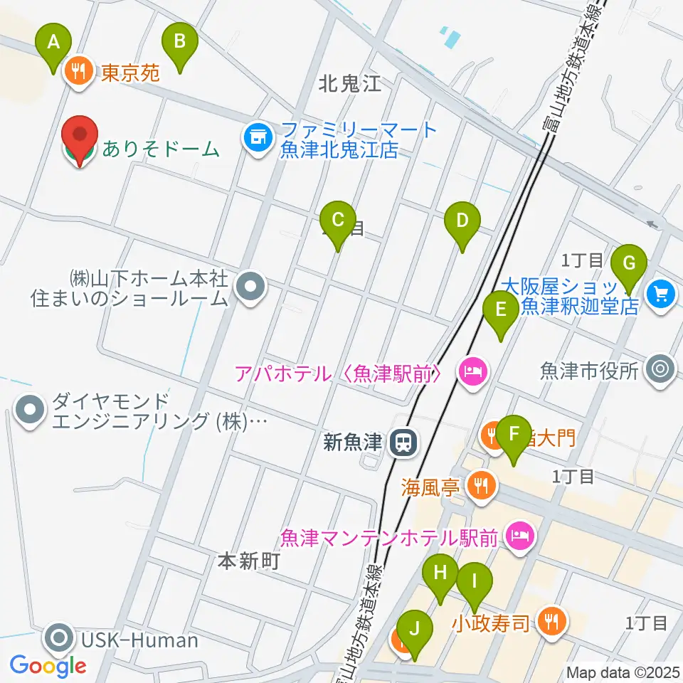 ありそドーム周辺の駐車場・コインパーキング一覧地図
