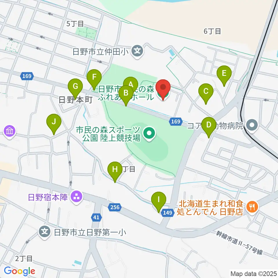 日野市市民の森ふれあいホール周辺の駐車場・コインパーキング一覧地図