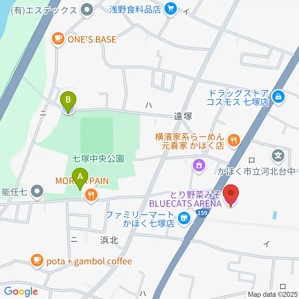 とり野菜みそ BLUECATS ARENA周辺の駐車場・コインパーキング一覧地図