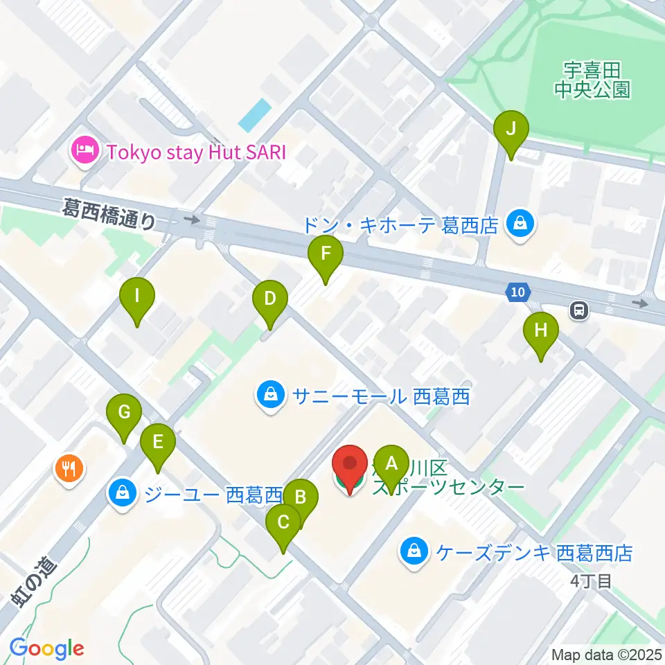 江戸川区スポーツセンター周辺の駐車場・コインパーキング一覧地図