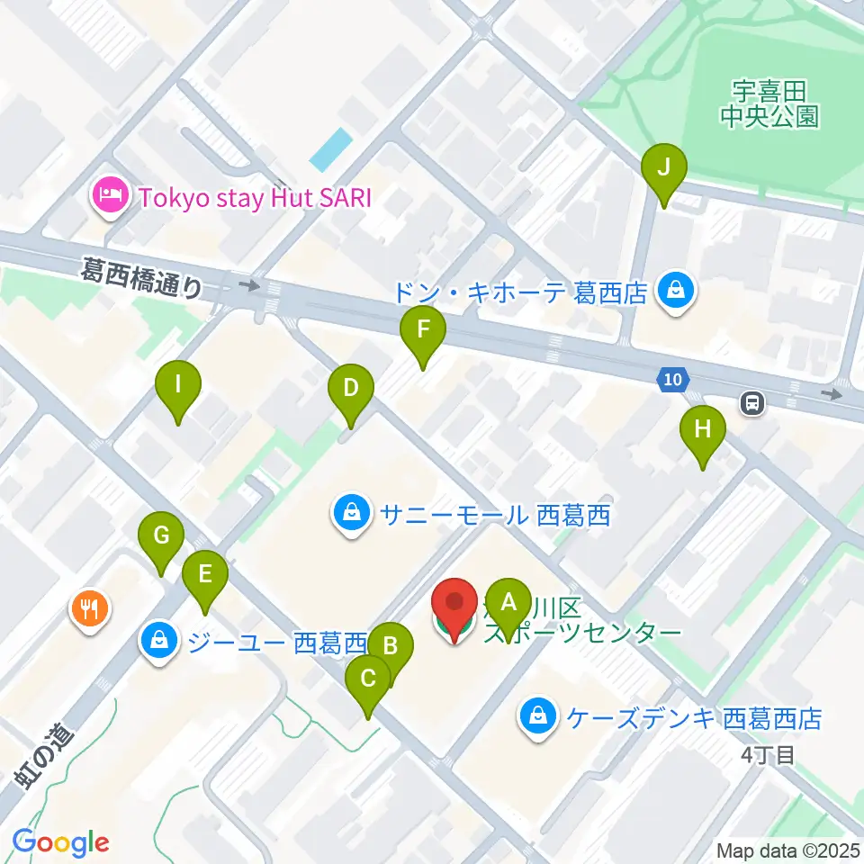 江戸川区スポーツセンター周辺の駐車場・コインパーキング一覧地図
