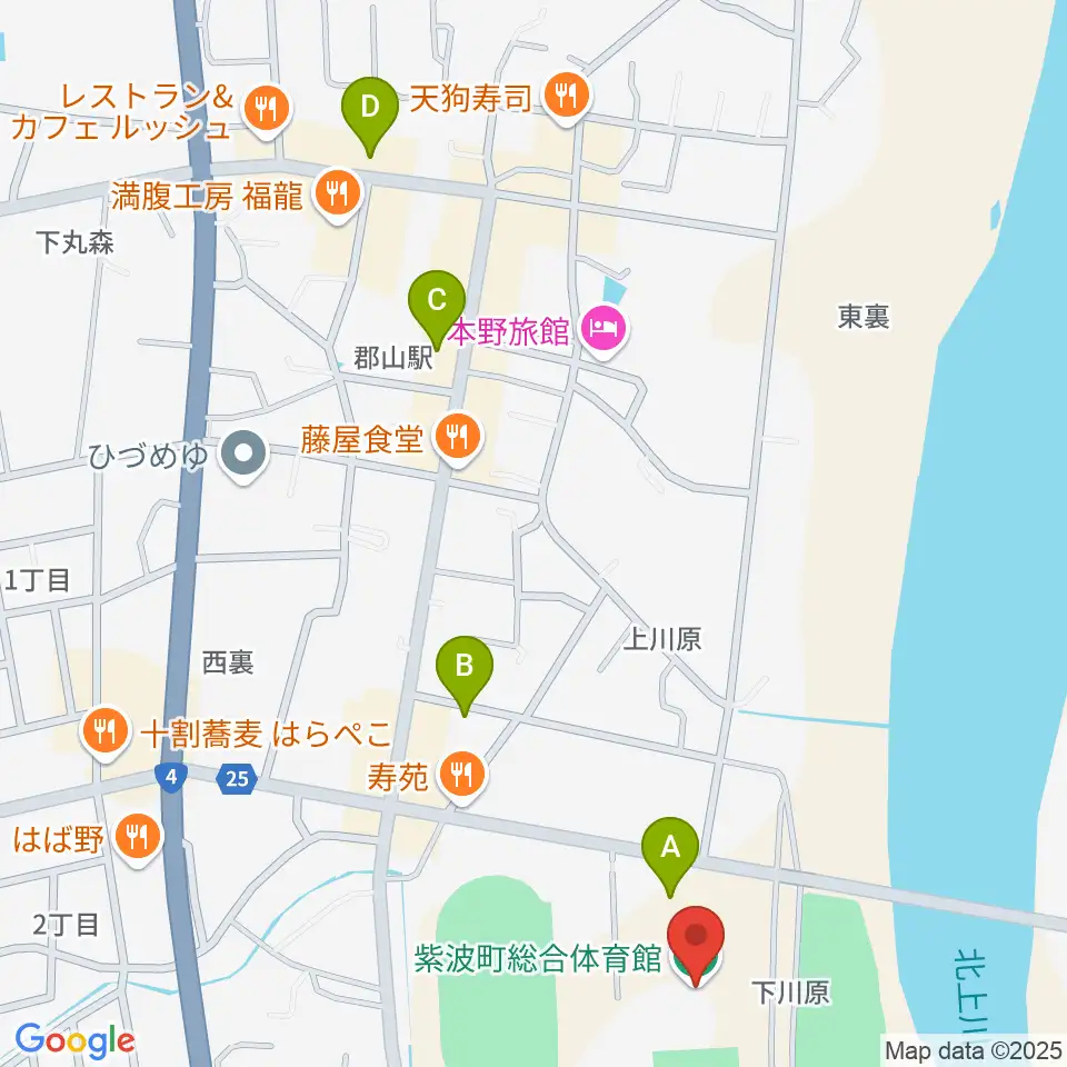 紫波町総合体育館周辺の駐車場・コインパーキング一覧地図