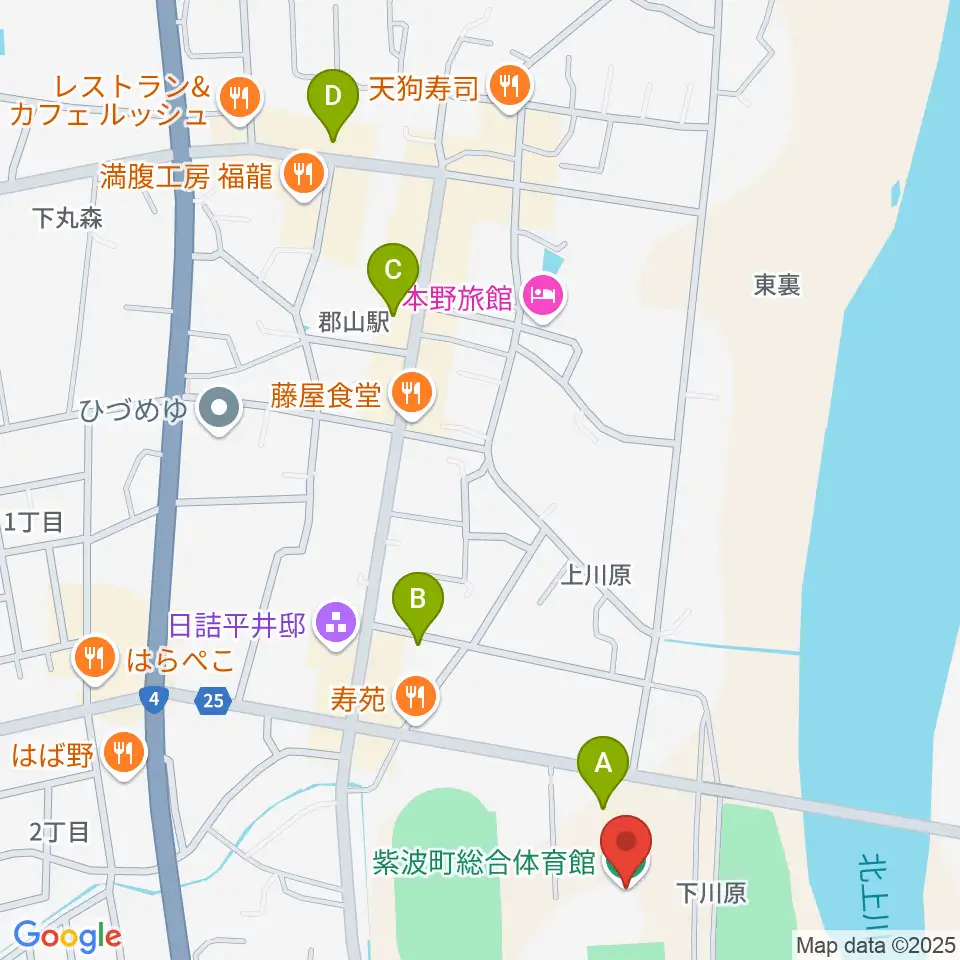 紫波町総合体育館周辺の駐車場・コインパーキング一覧地図
