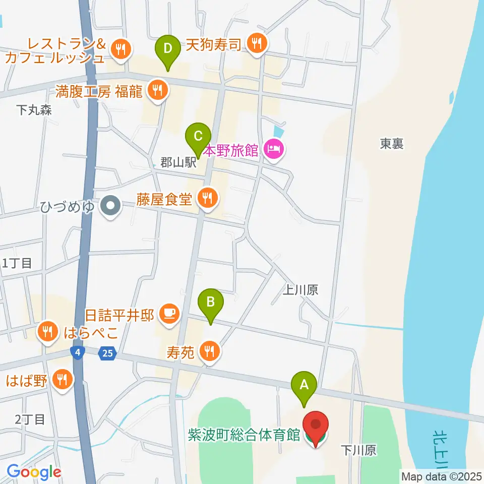 紫波町総合体育館周辺の駐車場・コインパーキング一覧地図
