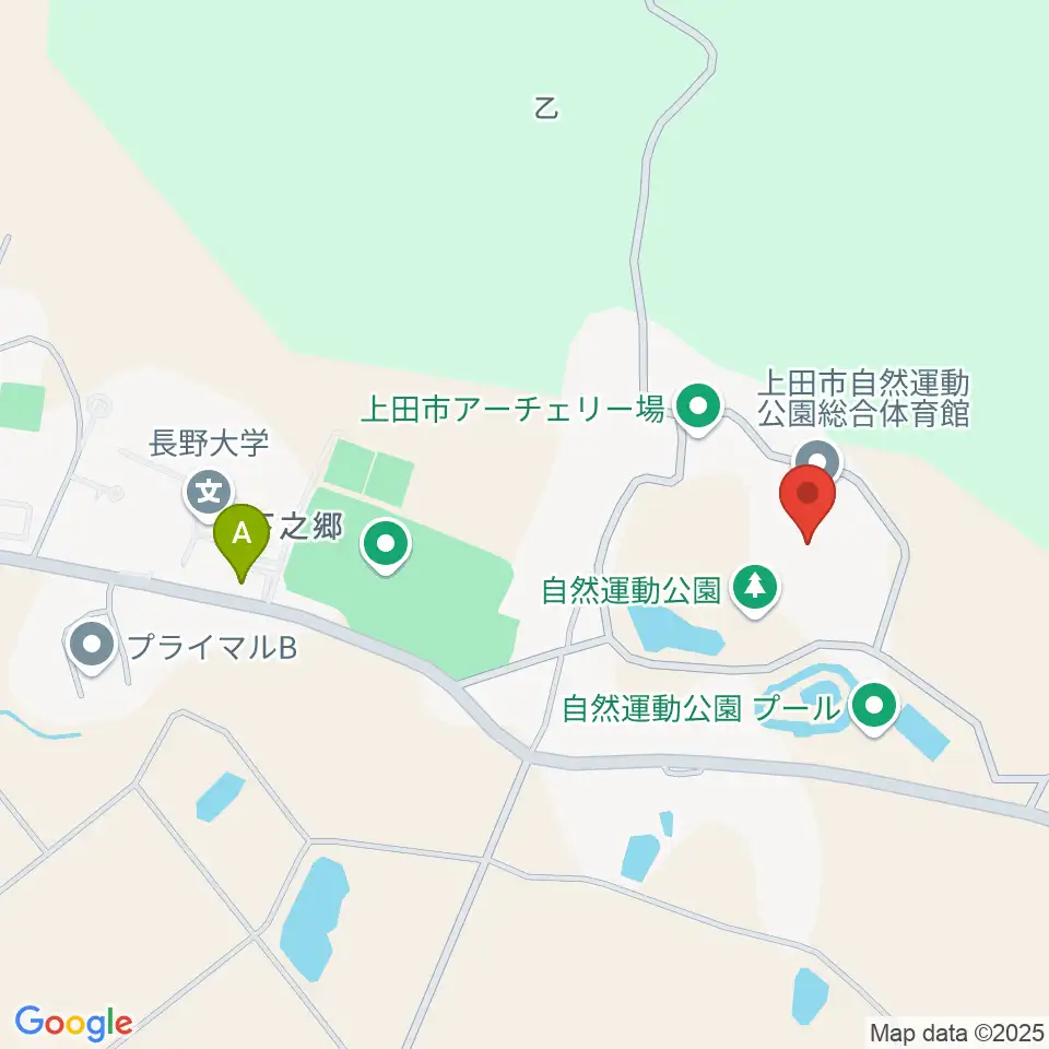 上田市自然運動公園総合体育館周辺の駐車場・コインパーキング一覧地図