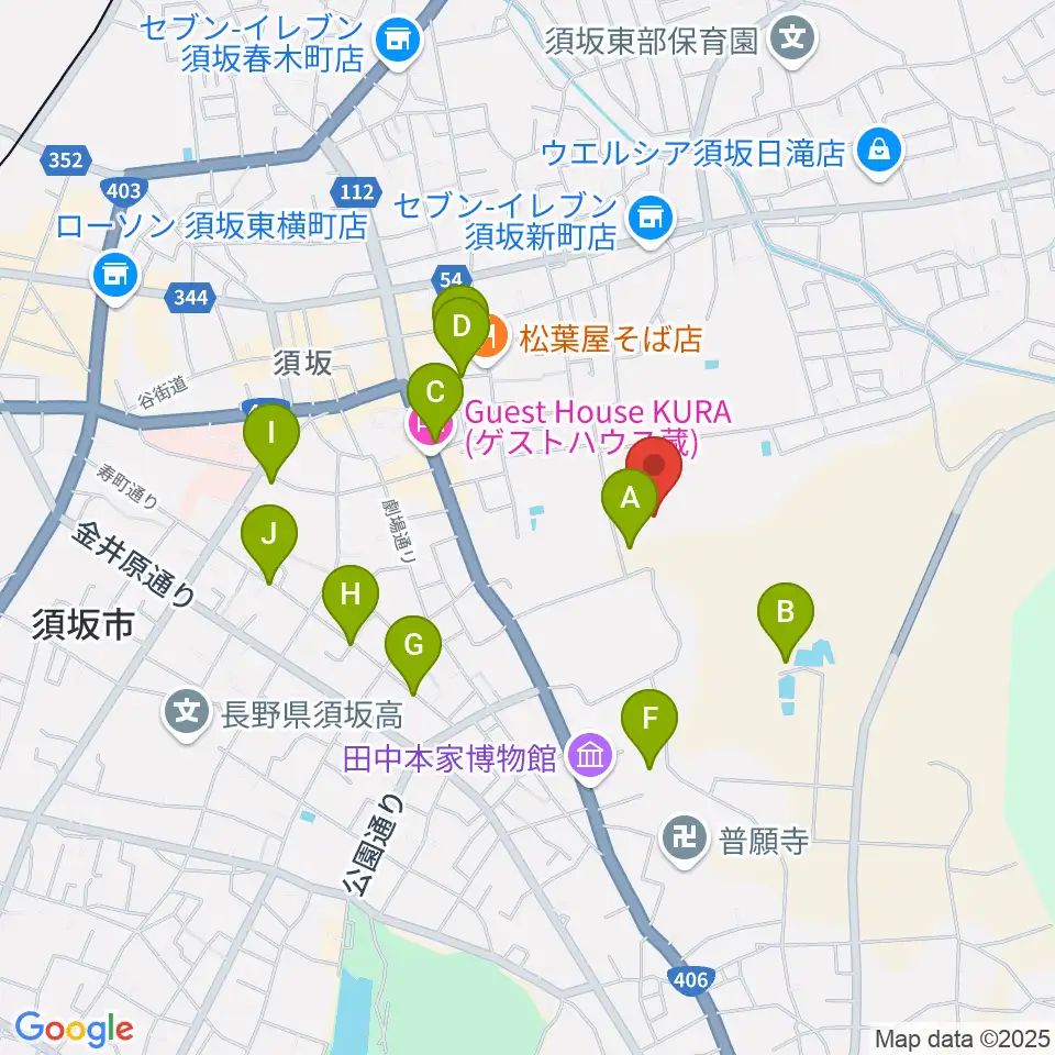 須坂市市民体育館周辺の駐車場・コインパーキング一覧地図