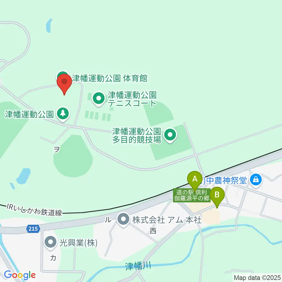 津幡運動公園体育館周辺の駐車場・コインパーキング一覧地図