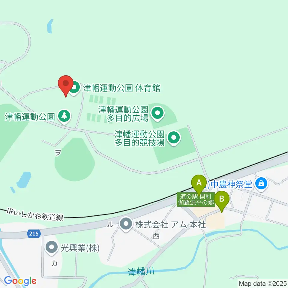 津幡運動公園体育館周辺の駐車場・コインパーキング一覧地図