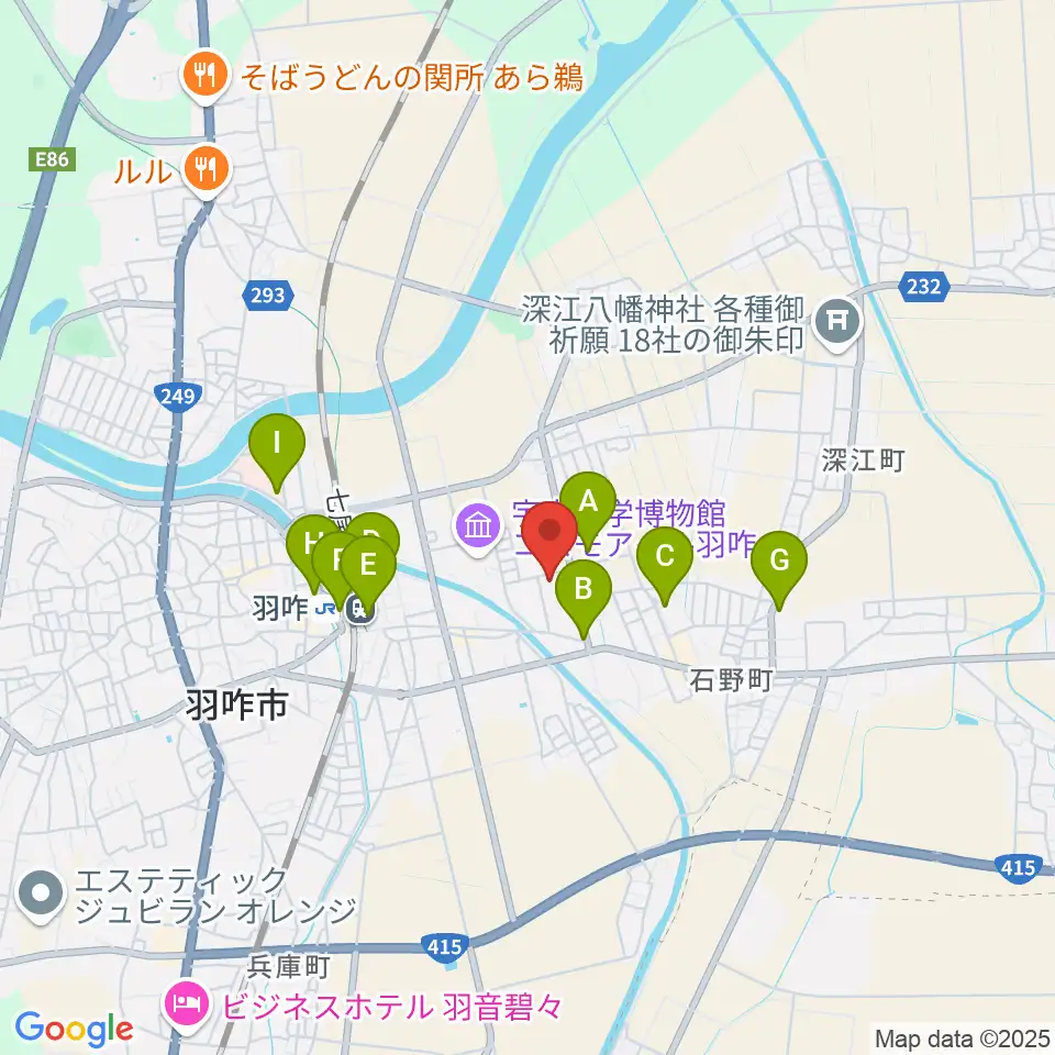 羽咋市歴史民俗資料館周辺の駐車場・コインパーキング一覧地図